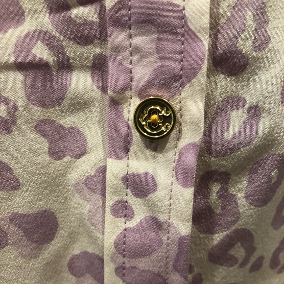 C Wonder purple leopard print button up - Picture 3 of 4